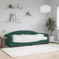 vidaXL Sofá cama con colchón terciopelo verde oscuro 80x200 cm