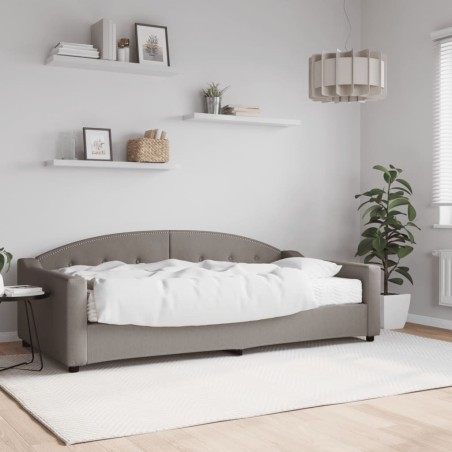 vidaXL Sofá cama con colchón tela gris taupe 100x200 cm