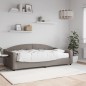 vidaXL Sofá cama con colchón tela gris taupe 100x200 cm vidaXL Sofá cama con colchón tela gris taupe 100x200 cm