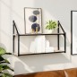 vidaXL Estantería de pared 2 niveles madera roble Sonoma 80x21x51 cm vidaXL Estantería de pared 2 niveles madera roble Sonoma 80x21x51 cm