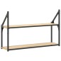 vidaXL Estantería de pared 2 niveles madera roble Sonoma 80x21x51 cm vidaXL Estantería de pared 2 niveles madera roble Sonoma 80x21x51 cm
