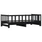 vidaXL Sofá cama nido madera maciza de pino negro 80x200 cm vidaXL Sofá cama nido madera maciza de pino negro 80x200 cm