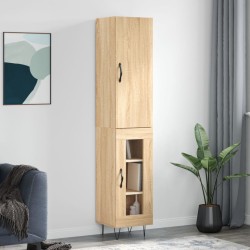 vidaXL Aparador de madera contrachapada roble Sonoma 34,5x34x180 cm