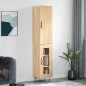 vidaXL Aparador de madera contrachapada roble Sonoma 34,5x34x180 cm vidaXL Aparador de madera contrachapada roble Sonoma 34,5x34x180 cm