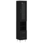 vidaXL Aparador de madera contrachapada negro 34,5x34x180 cm