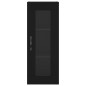 vidaXL Aparador de madera contrachapada negro 34,5x34x180 cm