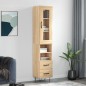 vidaXL Aparador de madera contrachapada roble Sonoma 34,5x34x180 cm