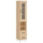 vidaXL Aparador de madera contrachapada roble Sonoma 34,5x34x180 cm