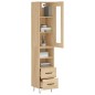 vidaXL Aparador de madera contrachapada roble Sonoma 34,5x34x180 cm