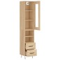 vidaXL Aparador de madera contrachapada roble Sonoma 34,5x34x180 cm