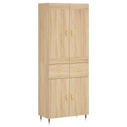 vidaXL Aparador alto madera contrachapada color roble 69,5x34x180 cm