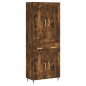 vidaXL Aparador alto madera contrachapada roble ahumado 69,5x34x180 cm