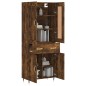 vidaXL Aparador alto madera contrachapada roble ahumado 69,5x34x180 cm