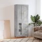 vidaXL Aparador alto madera contrachapada gris hormigón 69,5x34x180 cm
