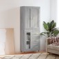 vidaXL Aparador alto madera contrachapada gris sonoma 69,5x34x180 cm vidaXL Aparador alto madera contrachapada gris sonoma 69,5x34x180 cm