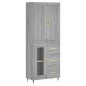 vidaXL Aparador alto madera contrachapada gris sonoma 69,5x34x180 cm vidaXL Aparador alto madera contrachapada gris sonoma 69,5x34x180 cm