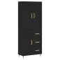 vidaXL Aparador alto madera contrachapada negro 69,5x34x180 cm vidaXL Aparador alto madera contrachapada negro 69,5x34x180 cm