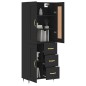 vidaXL Aparador alto madera contrachapada negro 69,5x34x180 cm vidaXL Aparador alto madera contrachapada negro 69,5x34x180 cm