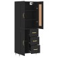 vidaXL Aparador alto madera contrachapada negro 69,5x34x180 cm vidaXL Aparador alto madera contrachapada negro 69,5x34x180 cm