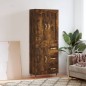 vidaXL Aparador alto madera contrachapada roble ahumado 69,5x34x180 cm