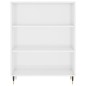 vidaXL Aparador alto madera contrachapada blanco brillo 69,5x34x180 cm