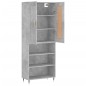 vidaXL Aparador alto madera contrachapada gris hormigón 69,5x34x180 cm