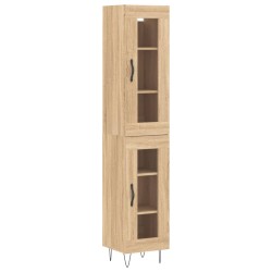 vidaXL Aparador de madera contrachapada roble Sonoma 34,5x34x180 cm