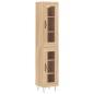 vidaXL Aparador de madera contrachapada roble Sonoma 34,5x34x180 cm vidaXL Aparador de madera contrachapada roble Sonoma 34,5x34x180 cm