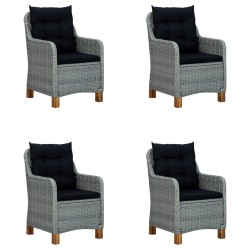 vidaXL Juego de comedor para jardín de 5 piezas gris claro