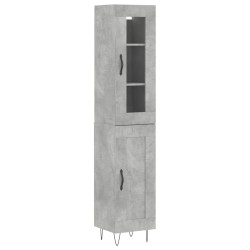 vidaXL Aparador de madera contrachapada gris hormigón 34,5x34x180 cm