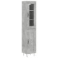 vidaXL Aparador de madera contrachapada gris hormigón 34,5x34x180 cm vidaXL Aparador de madera contrachapada gris hormigón 34,5x34x180 cm