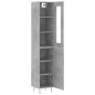 vidaXL Aparador de madera contrachapada gris hormigón 34,5x34x180 cm vidaXL Aparador de madera contrachapada gris hormigón 34,5x34x180 cm