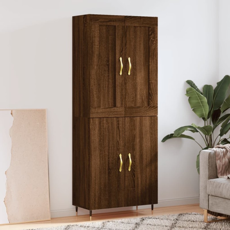 vidaXL Aparador alto madera contrachapada marrón roble 69,5x34x180 cm vidaXL Aparador alto madera contrachapada marrón roble 69,5x34x180 cm
