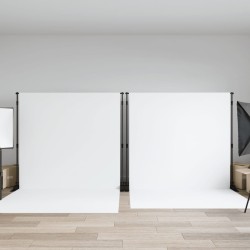 vidaXL Soportes de telón de fondo 2 uds acero negro 305x243 cm