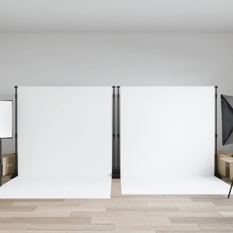 vidaXL Soportes de telón de fondo 2 uds acero negro 305x243 cm vidaXL Soportes de telón de fondo 2 uds acero negro 305x243 cm