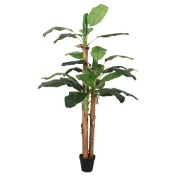 vidaXL Árbol de plátano artificial 18 hojas verde 150 cm