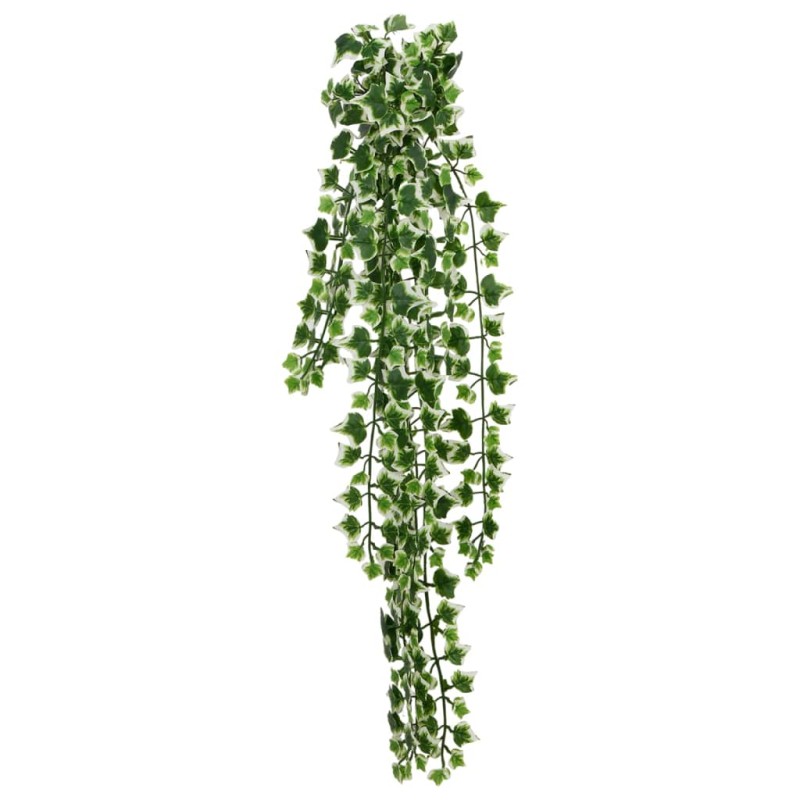 vidaXL Plantas artificiales colgantes 12 uds verde y blanco 90 cm vidaXL Plantas artificiales colgantes 12 uds verde y blanco 90 cm