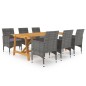 vidaXL Juego de comedor de jardín 7 piezas gris vidaXL Juego de comedor de jardín 7 piezas gris
