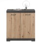 FMD Cómoda con 2 puertas color roble artesanal y gris 80x34,9x89,9 cm FMD Cómoda con 2 puertas color roble artesanal y gris 80x34,9x89,9 cm