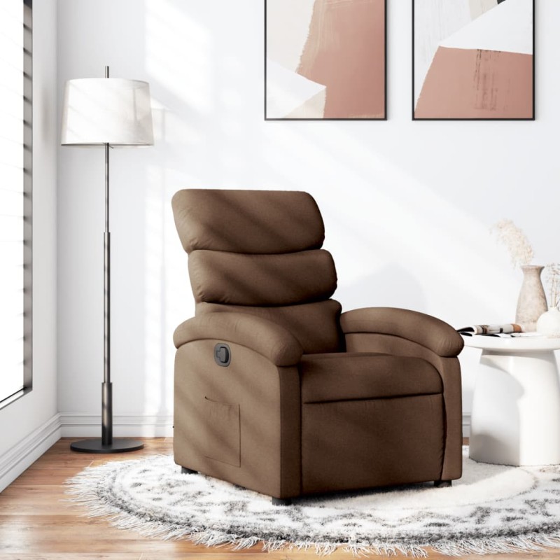 vidaXL Sillón reclinable de tela marrón vidaXL Sillón reclinable de tela marrón