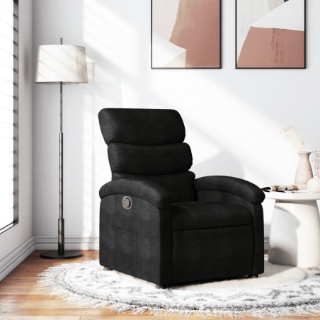 vidaXL Sillón reclinable de tela negro