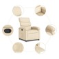vidaXL Sillón reclinable de tela crema vidaXL Sillón reclinable de tela crema