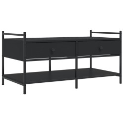 vidaXL Mesa de centro madera de ingeniería negro 99x50x50 cm