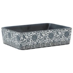 vidaXL Lavabo de encimera rectangular cerámica negro azul 46x35,5x13cm