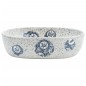 vidaXL Lavabo sobre encimera ovalado cerámica gris y azul 47x33x13 cm vidaXL Lavabo sobre encimera ovalado cerámica gris y azul 47x33x13 cm