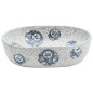 vidaXL Lavabo sobre encimera ovalado cerámica gris y azul 47x33x13 cm vidaXL Lavabo sobre encimera ovalado cerámica gris y azul 47x33x13 cm