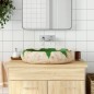 vidaXL Lavabo sobre encimera ovalado cerámica verde marrón 59x40x15 cm vidaXL Lavabo sobre encimera ovalado cerámica verde marrón 59x40x15 cm