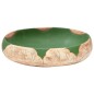 vidaXL Lavabo sobre encimera ovalado cerámica verde marrón 59x40x15 cm vidaXL Lavabo sobre encimera ovalado cerámica verde marrón 59x40x15 cm