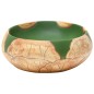 vidaXL Lavabo sobre encimera ovalado cerámica verde marrón 59x40x15 cm vidaXL Lavabo sobre encimera ovalado cerámica verde marrón 59x40x15 cm