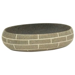vidaXL Lavabo sobre encimera ovalado cerámica multicolor 59x40x15 cm